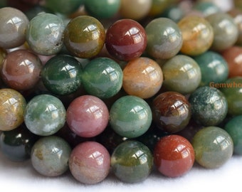 15.5" 8mm/10mm/12mm Indian agate round beads, multi color gemstone, semi-precious stone, multi color DIY beads, gemstone wholesaler
