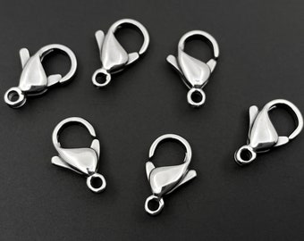 20 Stück 12 x 6 mm Silberfarbe Legierung / Messing / Edelstahl Metall Schmuck Karabinerverschlüsse