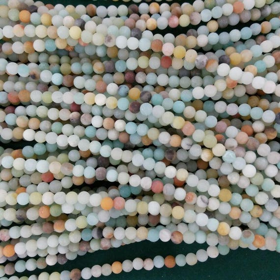 15" 4mm/6mm Matt finish Natural amazonite round beads, semi-precious stone,multi color DIY beads, gemstone wholesaler
