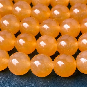 15&quot; Orange Malaysian jade  6mm/8mm/10mm/12mm round beads, Orange color dyed jade beads, Orange gemstone, semi-precious stone,