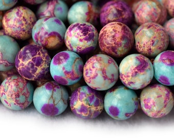 15.5&quot; 8mm/10mm purple green emperor jasper round beads,Sea Sediment Imperial Jasper,semi precious stone, Aqua Terra Jasper ZGYD