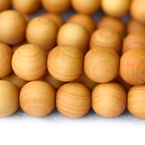 8mm Fragrant Raw Cedarwood Beads Full Strand 35 Strand Wood Beads