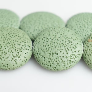15&quot; Green lava disc pendant 20mm/25mm/30mm, green lava coin beads, semi-precious stone,coin lava DIY beads, lava coin pendant, disc lava