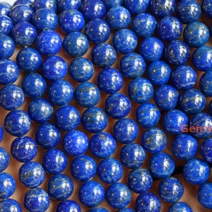 15.5 8mm/10mm Natural Lapis Lazuli Round Beads, High Quality Genuine ...