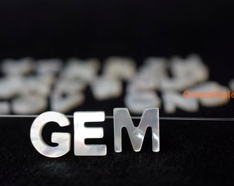 1pcs 10mm Natural white MOP letters A-Z 26 Capitals Mother of Pearl Pendants, Shell Alphabet Letter Beads drilled with hole XGLO