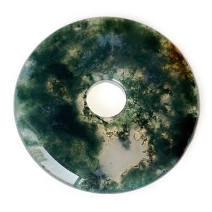 1PC 50mm Green Moss agate round donut pendant, multi color natural agate donut pendant, big size stone round donut