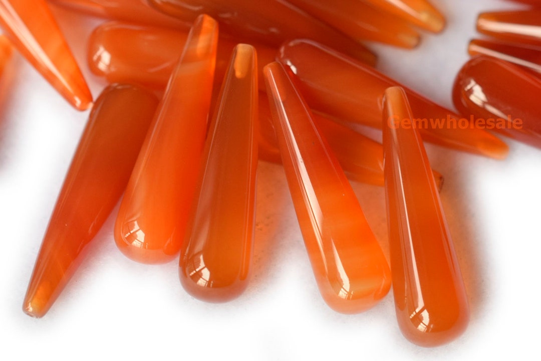 Buy Pair 8x30mm Carnelian Long Teardrop Beads, Jewelry Supply, Earrings  Accessory, Half Top Drilled Teardrop Pendant Half Hole Online in India