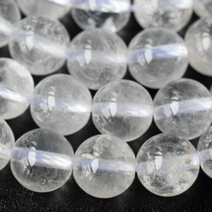 15&quot; Naturalne kryształy górskie okrągłe koraliki o średnicy 4 mm/5 mm/6 mm/8 mm/10 mm, hurtowa sprzedaż kamieni szlachetnych, prawdziwe koraliki kwarcowe z widocznymi inkluzjami