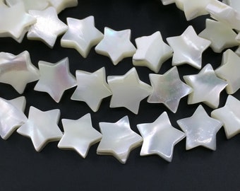 15.5&quot; 8mm/10mm Natural white MOP star shape, natural white mother of pearl,white color shell DIY beads, jewelry supply