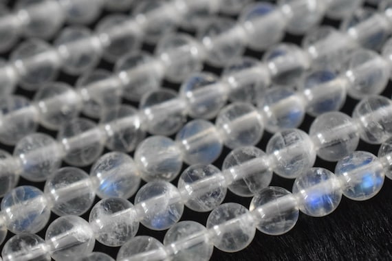 15.5" 4mm AA White Rainbow Moonstone round beads, moonstone with blue shinning, white semi-precious stone, gemstone wholesaler, small beads