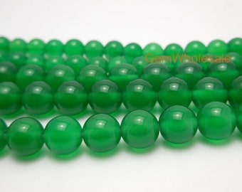 15.25" 12mm/14mm/16mm Green agate round beads, Green Chalcedony round beads, semi-precious stone, DIY beads, gemstone wholesaler