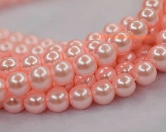 15.5" Ligh pink color Glass round beads 6mm/8mm/10mm/12mm, cheap light pink color jewelry beads, jewelry supply, YQ