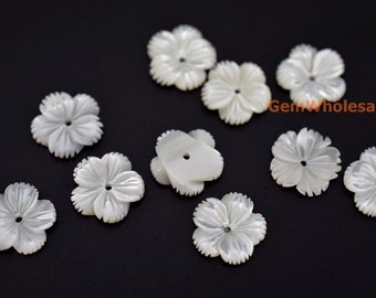 Natural Mop Mother Of Pearl Flower Beads 10mm*12mm MOP
