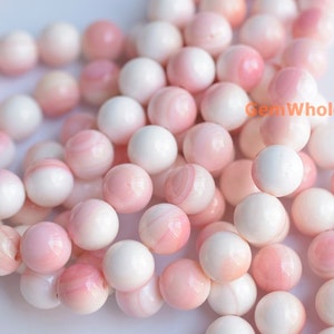 18PCS AA Blush Pink Queen Conch shell 10~11mm round Beads,  jewelry supply,Natural Pink Queen Conch shell round beads, pink shell beads