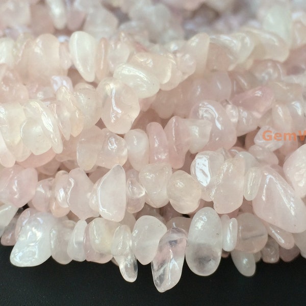 34" Rose quartz 5x10mm chips beads strands, DIY jewelry beads, semi-precious stone wholesaler