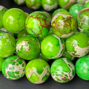 15.5&quot; High quality yellow green Sea Sediment Imperial Jasper round beads 12mm,  emperor jasper,semi precious stone, Aqua Terra Jasper