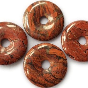 1PC 50mm natural flower red jasper stone Round donut pendant, dark red donut pendant JGDO