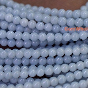 15.5" 4mm/6mm Natural angelite stone round beads, High quality blue color DIY gemstone 4mm beads, semi precious stone, jewelry wholesaler