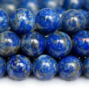 Perles rondes en lapis-lazuli naturel 15,5&quot; 6 mm/8 mm, perles de pierres précieuses bijoux bricolage bleu lapis lazuli véritable de qualité AB