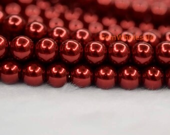 15.5" Dark red color Glass round beads 6mm/8mm/10mm/12mm, cheap dark red color jewelry beads, jewelry supply, YQ