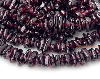 32" AA Garnet 5x10mm chips , Red garnet small chips gemstone, dark red color small DIY jewelry beads, gemstone wholesaler