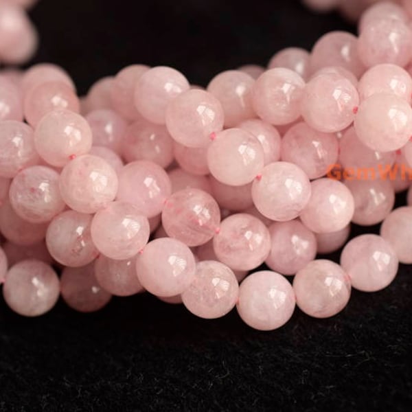 15.5“ 8mm Natural pink Morganite Round Beads, AA grade, natural pink semi-precious stone, milky pink color gemstone,YGY