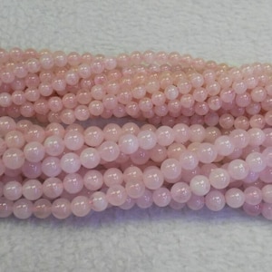 15.5“ 4mm/6mm Natural pink Morganite Round Beads, AA grade, natural pink semi-precious stone, milky pink color gemstone,YY
