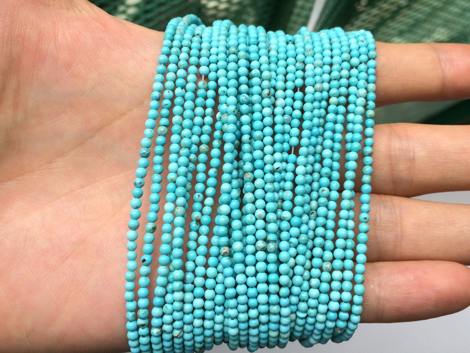 Perline di pietra sciolte rotonde di howle opaca di turchesi blu americani naturali per la creazione di gioielli Accessori per braccialetti fai da te 15 '' 4-10mm