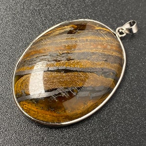 1PC 30x40mm Natural yellow tiger eye oval pendant, oval gemstone pendant, DIY stone pendant for necklace, jewelry supply, copper frame XGL