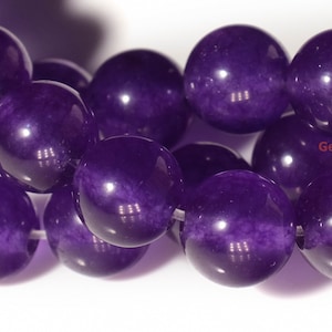15&quot; 6mm/8mm/10mm/12mm Dark purple Malaysian jade round beads, Dark purple dyed jade beads, Dark purple gemstone, semi-precious stone