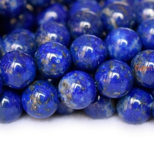 15,5 po. 6 mm/8 mm/10 mm A perles rondes naturelles de lapis-lazuli, perles bleues pour bijoux DIY