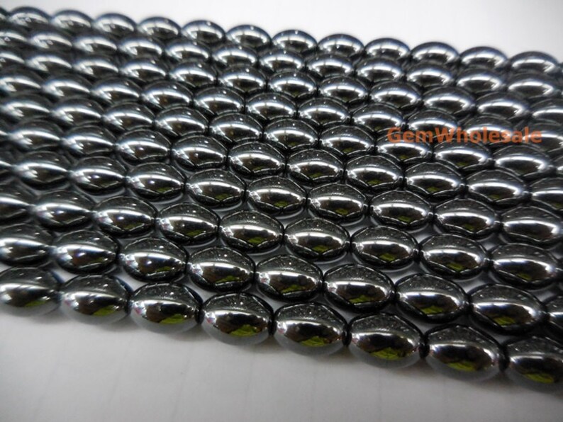 gemstone wholesale stone beads supply gemstone oval shape,hematite Barrel beads 15.5 Hematite oval beads,6x9mm hematite oval