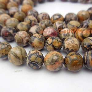 15.5&quot; 8mm/10mm Natural leopard skin jasper round beads, Yellowish leopard skin jasper DIY beads, gemstone wholesale, yellow leopard skin
