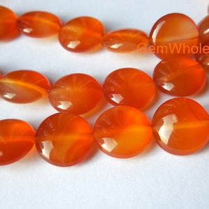 15.5&quot; AA Red agate smooth coin 14mm, Red gemstone coin, semi-precious stone, disc shape red agate DIY beads, gemstone wholesaler