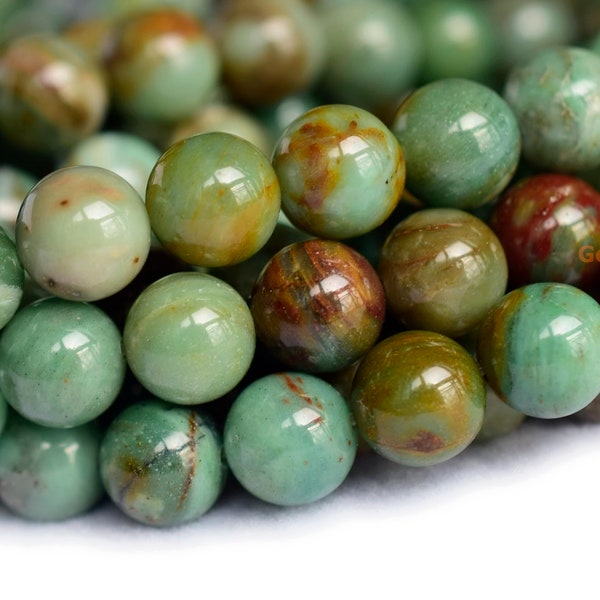 15.5" 8mm Australia dragon blood jade round beads, semi-precious stone, dragon blood stone, gemstone wholesaler, green stone FGLO
