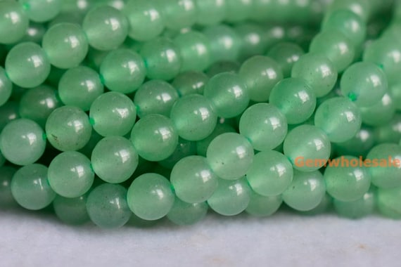 4MM GREEN AVENTURINE GEMSTONE GREEN FACETED ROUND 4MM LOOSE BEADS 15.5/"