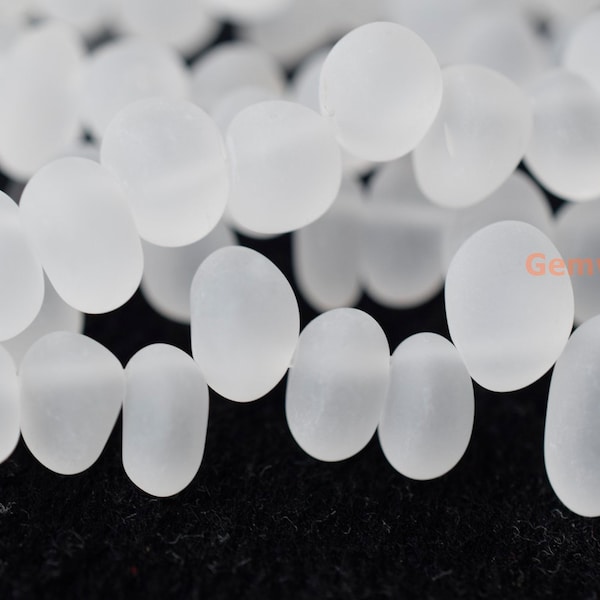 Perles en cristal de roche naturelles, quartz mat, 9 ~ 13 mm, 15,5 pouces, pierre semi-précieuse blanche, galet de quartz dépoli XGXO