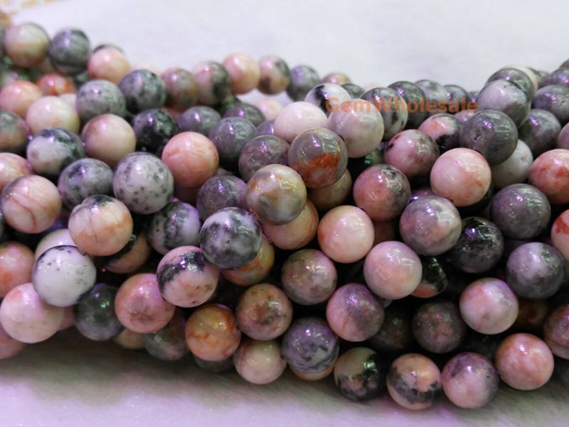 15.5 6mm/8mm/10mm Natural pink Zebra jasper round beads Etsy