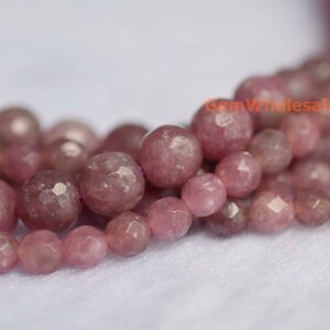 15.5" 4mm/6mm/8mm natural lepidolite round faceted beads, purple DIY semi-precious stone, natural purple gemstone, Lithium Mica