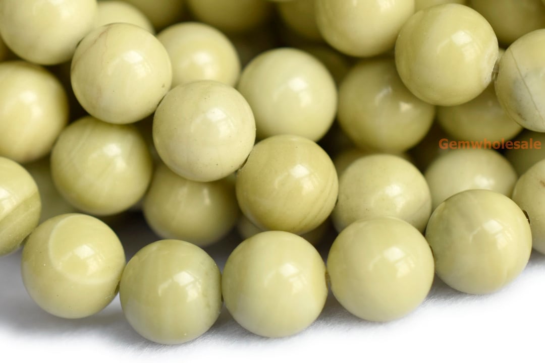 16 6mm/8mm/10mm Natural Butter Jade Round Beads,soft Yellow Green Color