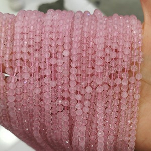 15.5&quot; 4mm Rose quartz round faceted beads, pink gemstone, semi-precious stone, gemstone wholesale LGYO