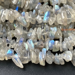 32&quot; AA Labradorite 5x10mm chips , Labradorite small chips gemstone, Grey color small DIY jewelry beads, gemstone wholesaler