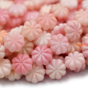 5PCS 10mm pink queen conch shell Blossom flower, jewelry supply, Natural XGLO