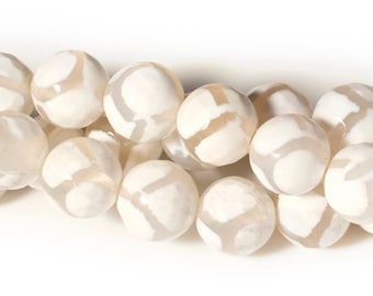 14.5&quot; Grey Bulk tibetan Dzi beads 8mm/10mm/12mm/14mm round beads, Grey Dzi agate with white stripe, semi-precious stone, gemstone wholesale