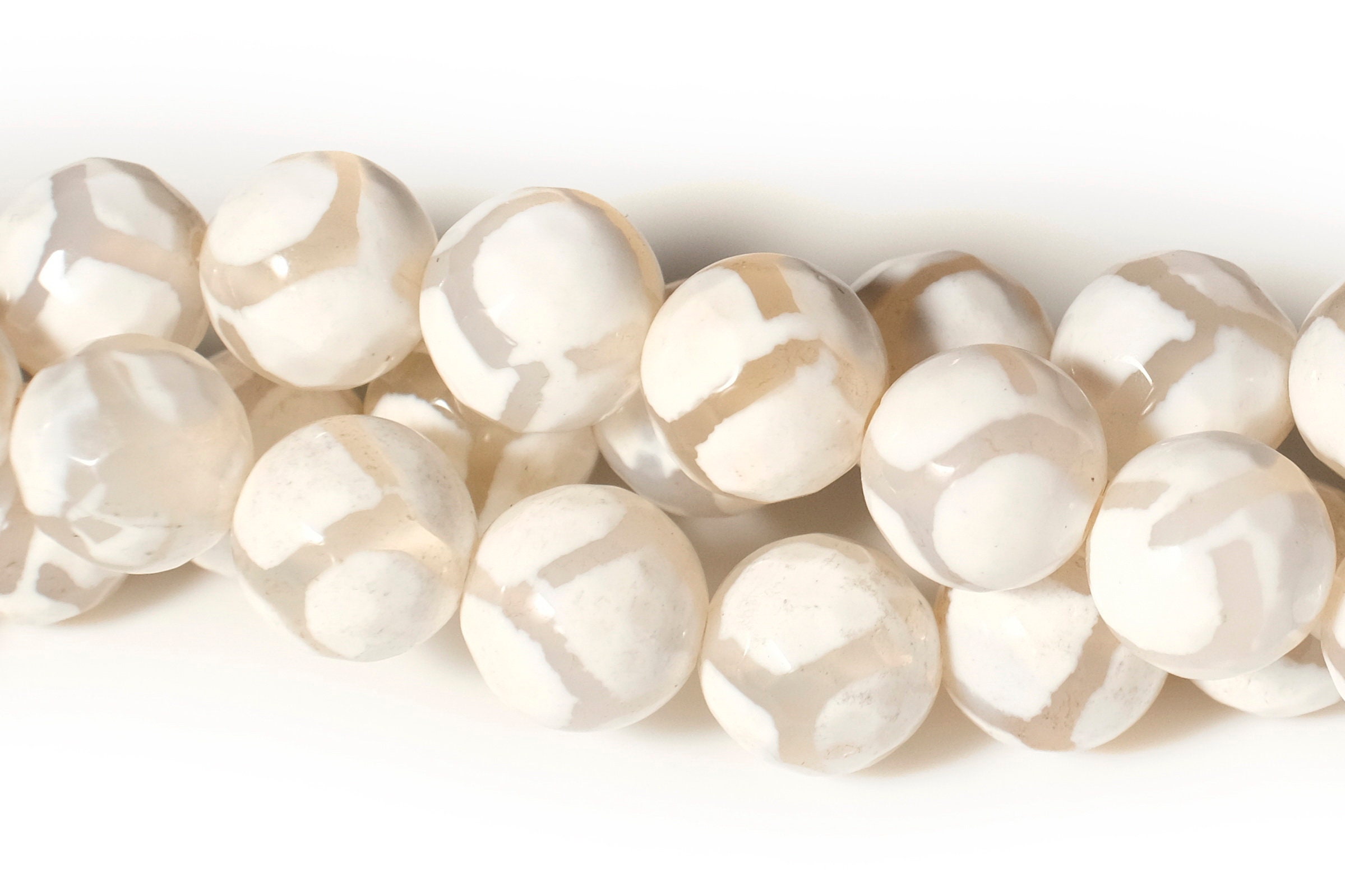 14.5" Grey Bulk tibetan Dzi beads 8mm/10mm/12mm/14mm round beads, Grey Dzi agate with white stripe, semi-precious stone, gemstone wholesale