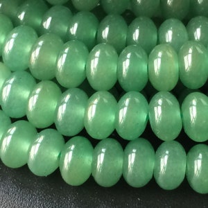 15.5&quot; 8x5mm Natural green aventurine rondelle beads, green aventurine disc beads, green aventurine roundel beads