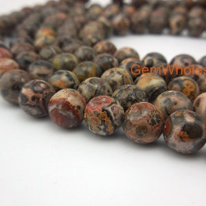 15.5&quot; 6mm/8mm/10mm Natural leopard skin jasper round beads, redish leopard skin jasper DIY beads, gemstone wholesale, red leopard skin