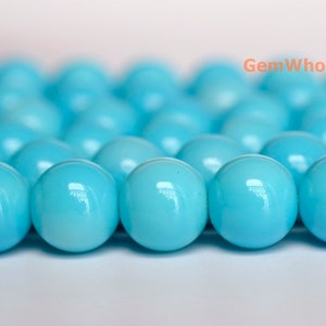 15.5&quot; Glass druk round beads light water blue 6mm/8mm/10mm/12mm, cheap beads, light water blue color jewelry beads, jewelry supply, YQ