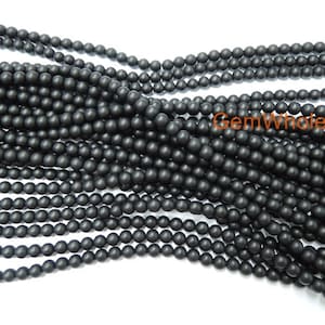 15.5&quot; 4mm/6mm Matte black onyx round beads, frosted Black onyx, matte black agate, frosted black agate, Matte black DIY beads,