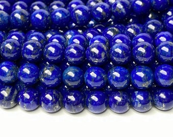 Cuentas redondas de lapislázuli natural AA de 15,5 "y 6mm, cuentas de piedras preciosas de joyería DIY azul genuinas de alta calidad al por mayor